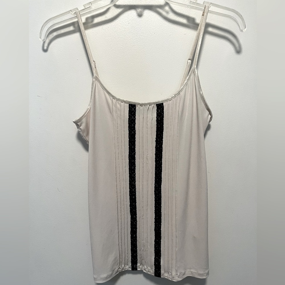 The Limited. Camisole/tank top.  Creme colored with black lace.   Size M.